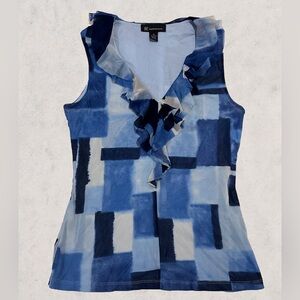 INC International Concepts Women’s Blue Sleeveless Blouse- Size Medium